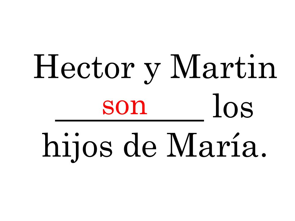 Hector y Martin _________ los hijos de María.