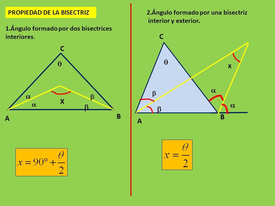C C q q x a a X a b b B B A A PROPIEDAD DE LA BISECTRIZ