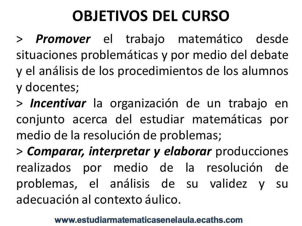 OBJETIVOS DEL CURSO