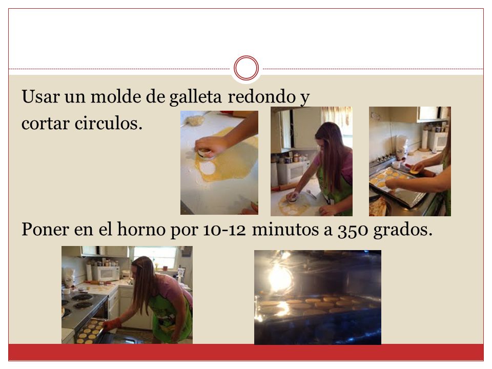 Usar un molde de galleta redondo y cortar circulos
