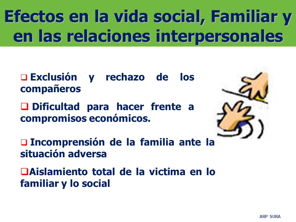 Efectos en la vida social, Familiar y en las relaciones interpersonales
