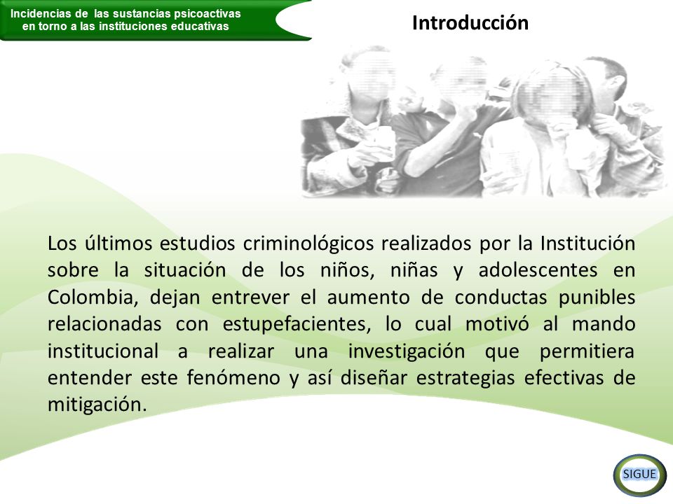 Incidencias de las sustancias psicoactivas en torno a las instituciones educativas