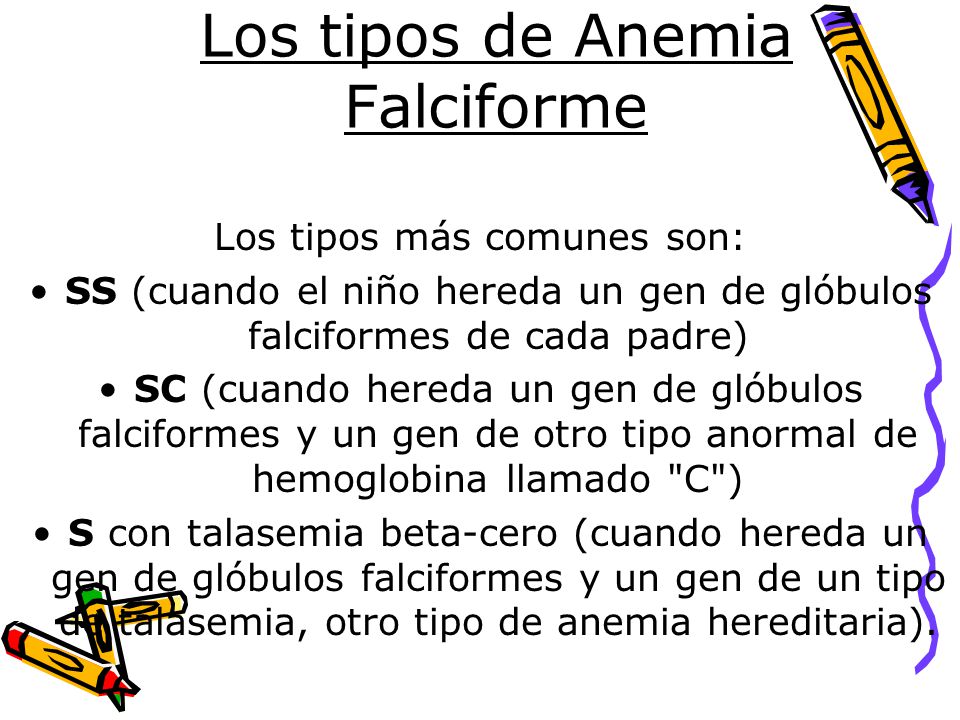 Los tipos de Anemia Falciforme