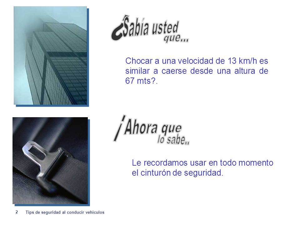 ¿ Sabía usted que... ¡ Ahora que lo sabe..