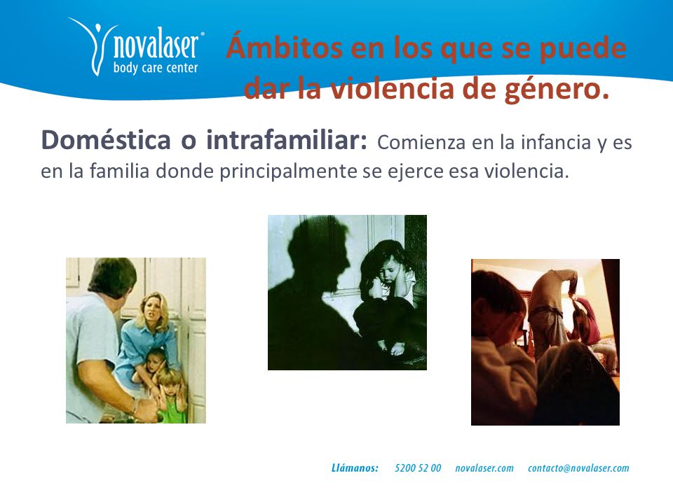 Ámbitos en los que se puede dar la violencia de género.