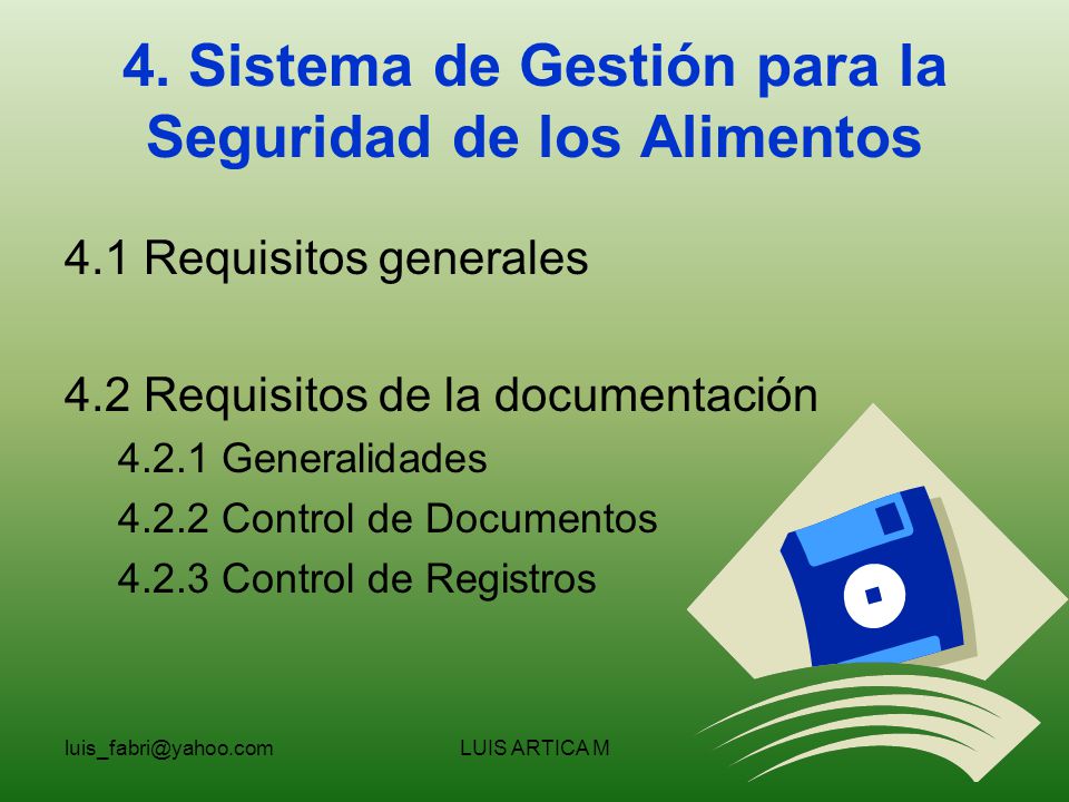 4. Sistema de Gestión para la Seguridad de los Alimentos