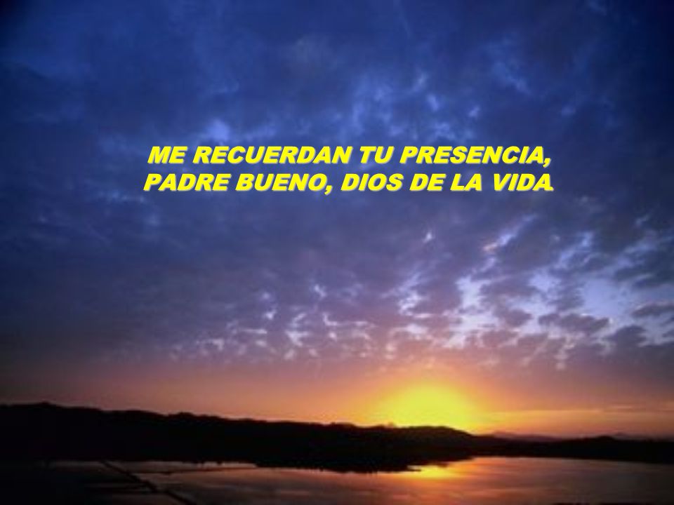 ME RECUERDAN TU PRESENCIA, PADRE BUENO, DIOS DE LA VIDA.