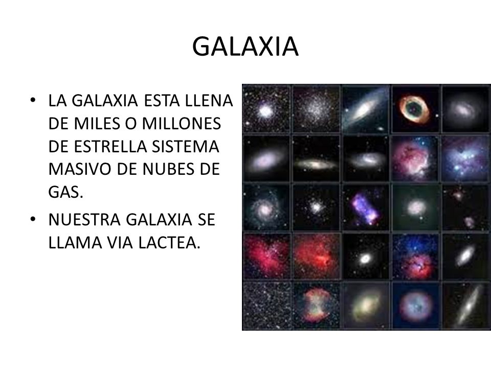 GALAXIA LA GALAXIA ESTA LLENA DE MILES O MILLONES DE ESTRELLA SISTEMA MASIVO DE NUBES DE GAS.