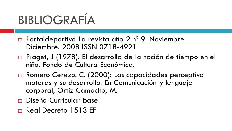BIBLIOGRAFÍA Portaldeportivo La revista año 2 nº 9. Noviembre Diciembre ISSN