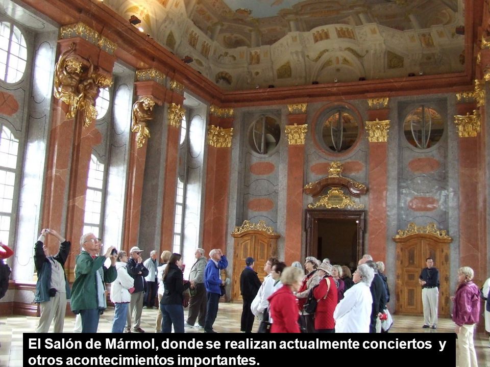 El Salón de Mármol, donde se realizan actualmente conciertos y otros acontecimientos importantes.