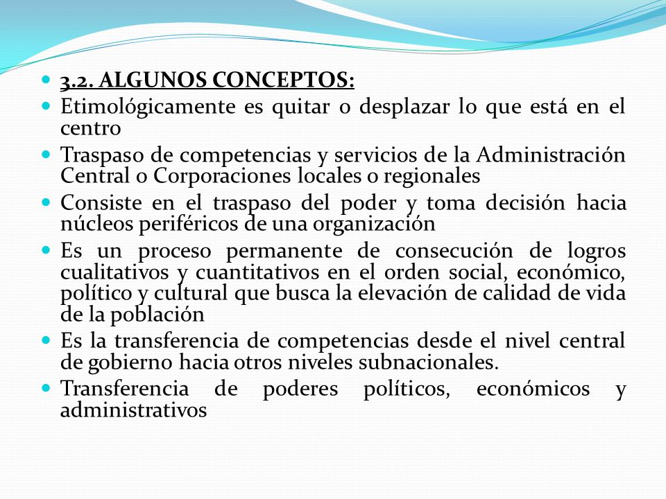 3.2. ALGUNOS CONCEPTOS: Etimológicamente es quitar o desplazar lo que está en el centro.