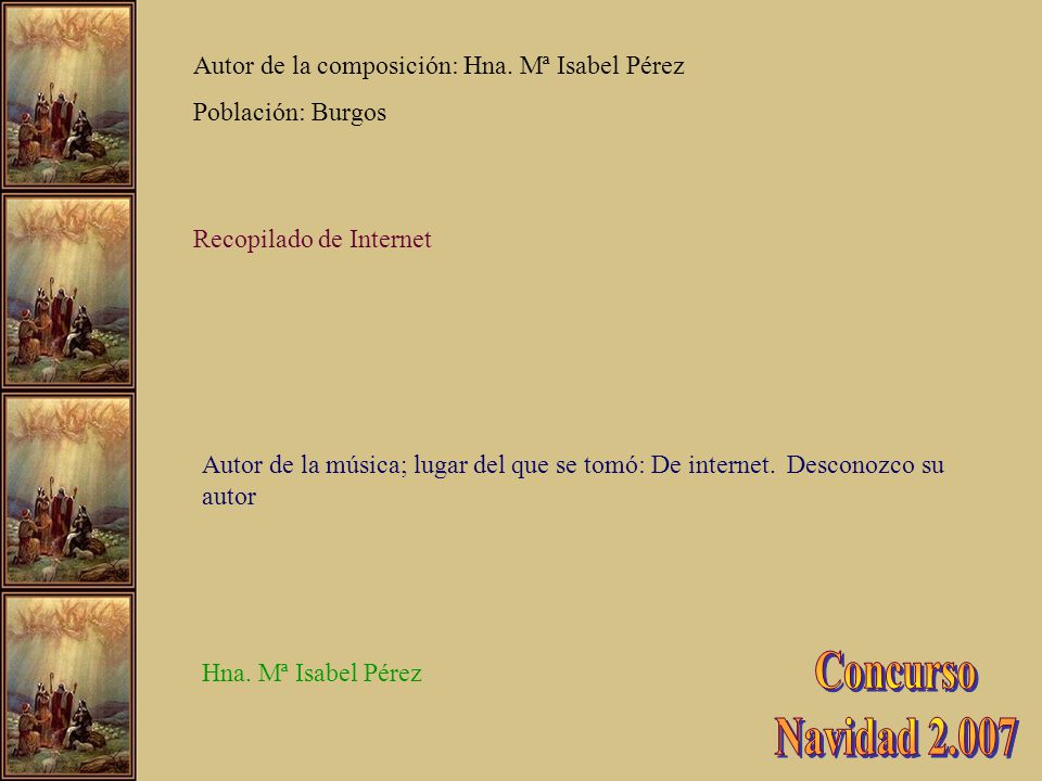 Concurso Navidad Autor de la composición: Hna. Mª Isabel Pérez