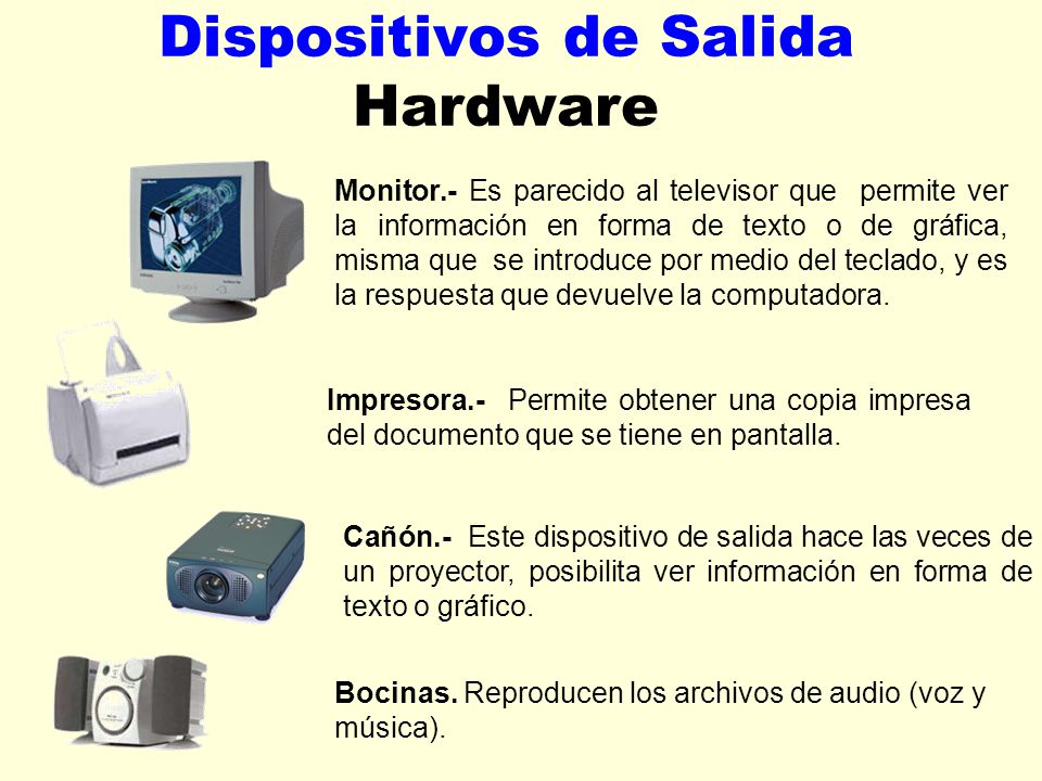 Dispositivos de Salida Hardware