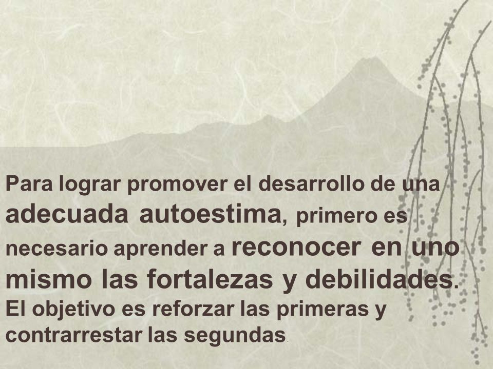 Para lograr promover el desarrollo de una adecuada autoestima, primero es necesario aprender a reconocer en uno mismo las fortalezas y debilidades.