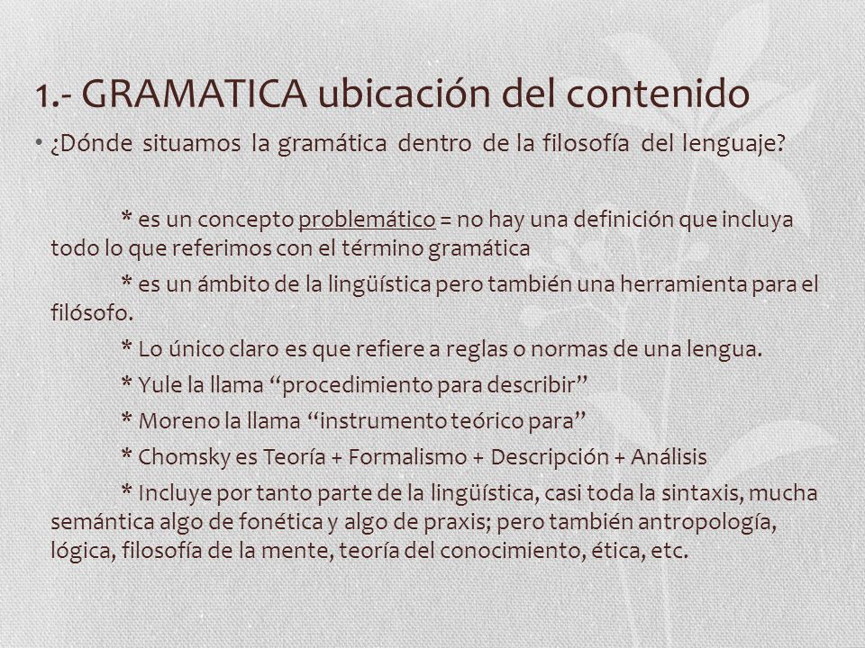1.- GRAMATICA ubicación del contenido