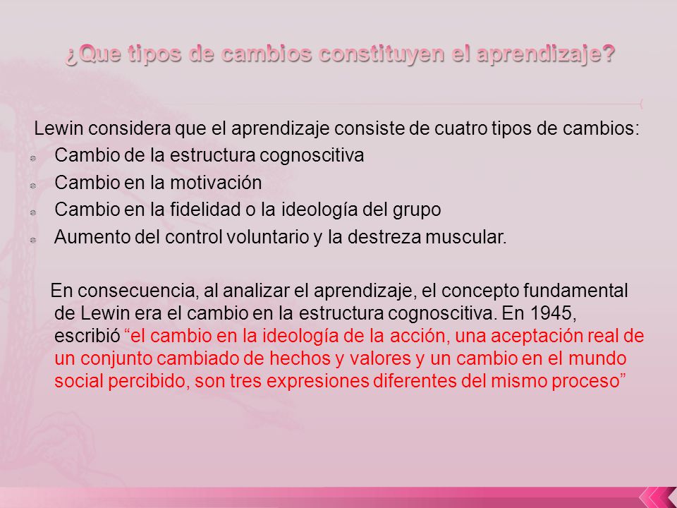 ¿Que tipos de cambios constituyen el aprendizaje