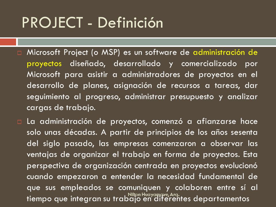 PROJECT - Definición