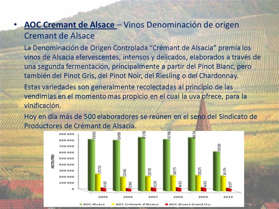 AOC Cremant de Alsace – Vinos Denominación de origen Cremant de Alsace