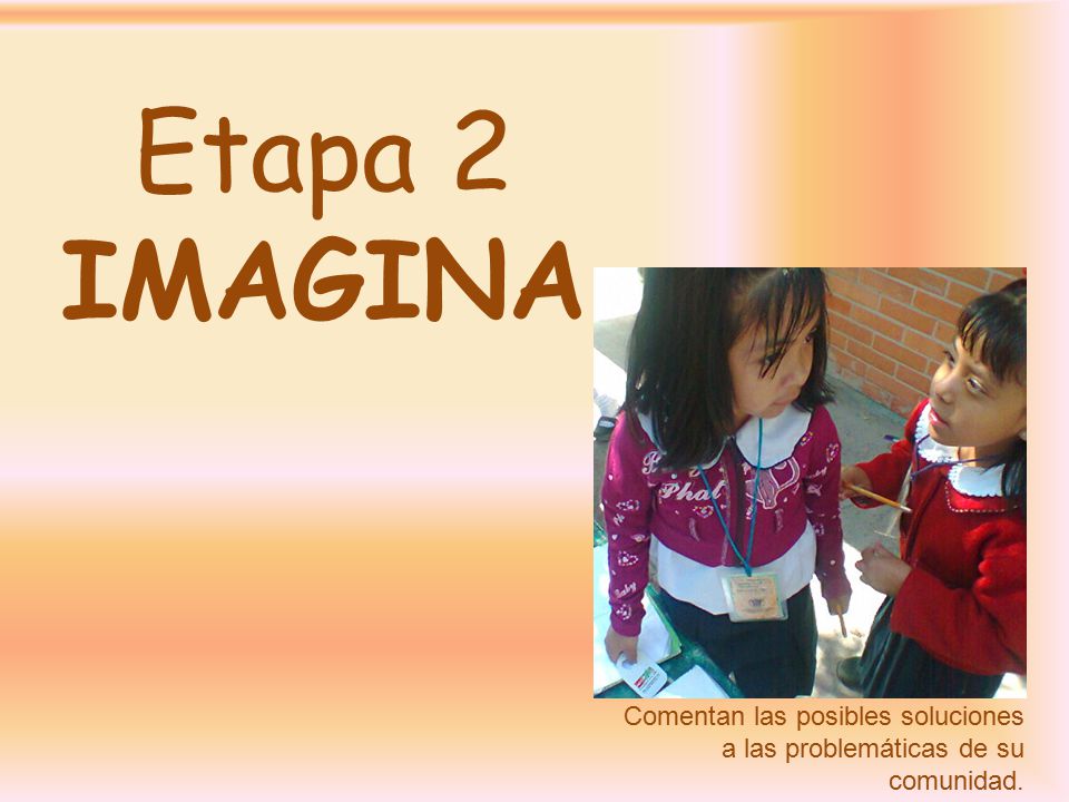 Etapa 2 IMAGINA Comentan las posibles soluciones a las problemáticas de su comunidad.