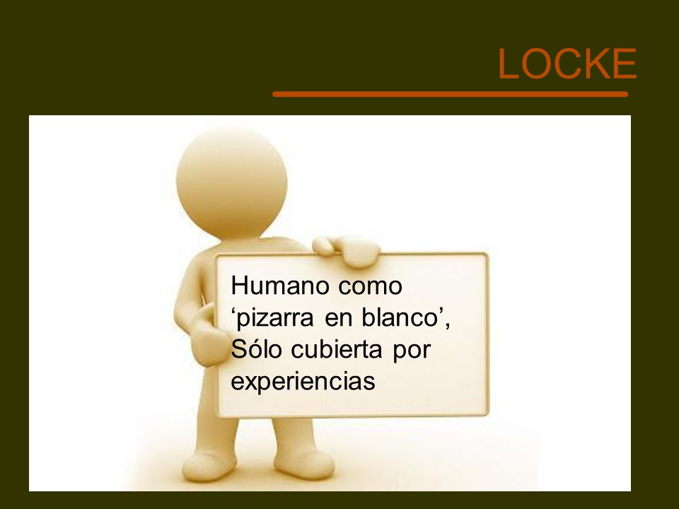 LOCKE Humano como ‘pizarra en blanco’, Sólo cubierta por experiencias