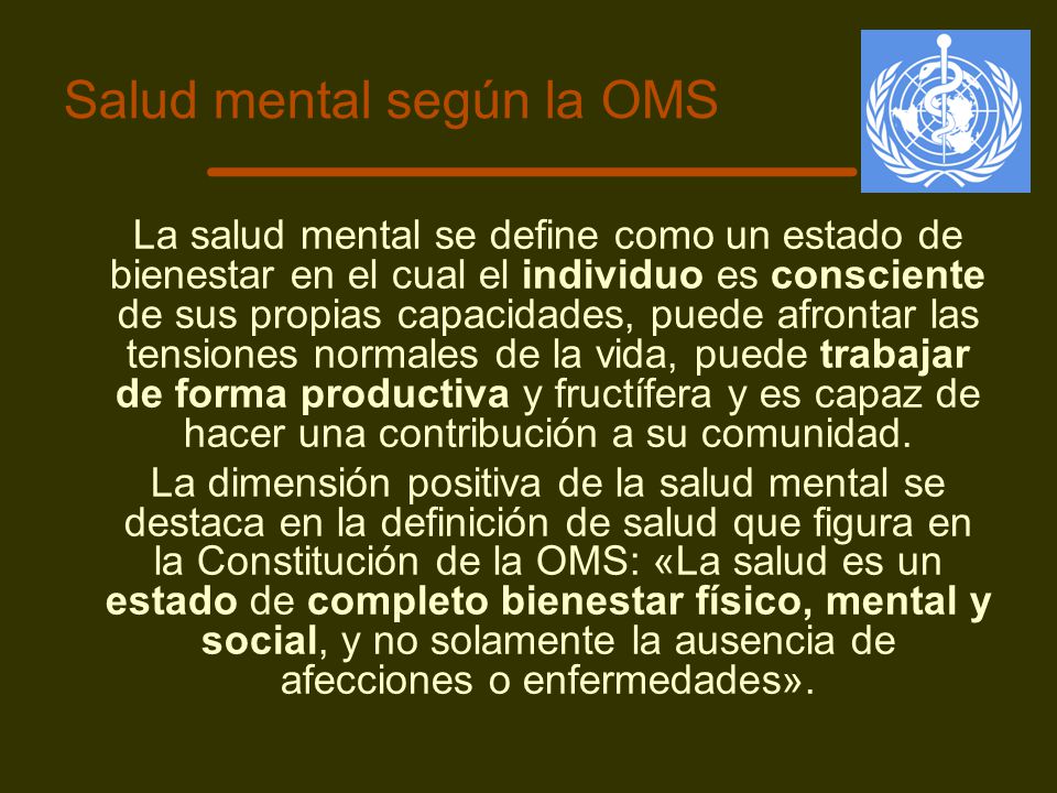 Salud mental según la OMS