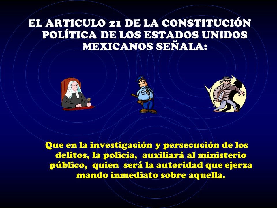 EL ARTICULO 21 DE LA CONSTITUCIÓN POLÍTICA DE LOS ESTADOS UNIDOS MEXICANOS SEÑALA: