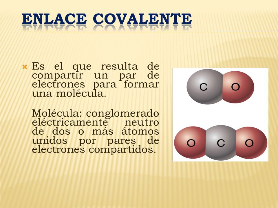 ENLACE COVALENTE Es el que resulta de compartir un par de electrones para formar una molécula.