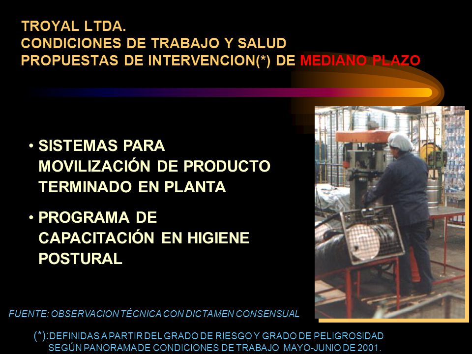 SISTEMAS PARA MOVILIZACIÓN DE PRODUCTO TERMINADO EN PLANTA