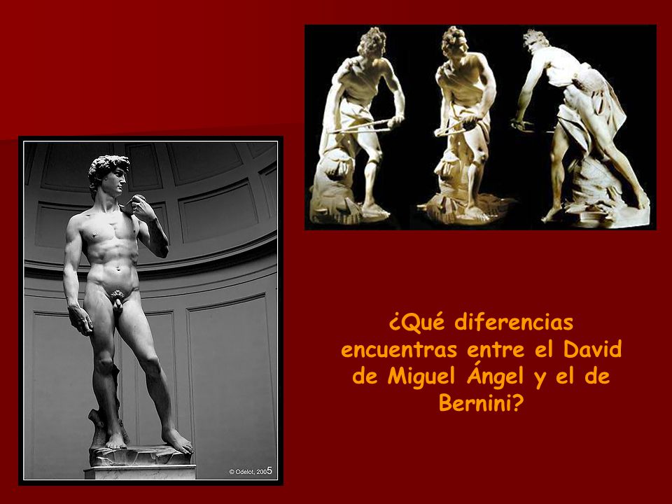 ¿Qué diferencias encuentras entre el David de Miguel Ángel y el de Bernini
