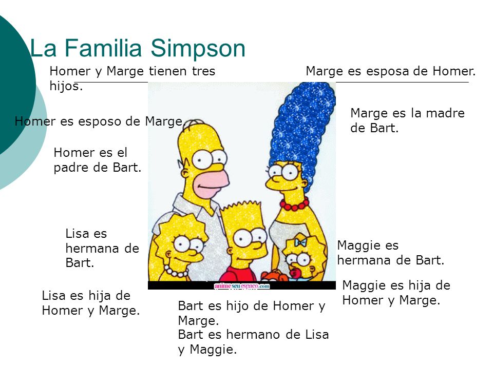 La Familia Simpson Homer y Marge tienen tres hijos.