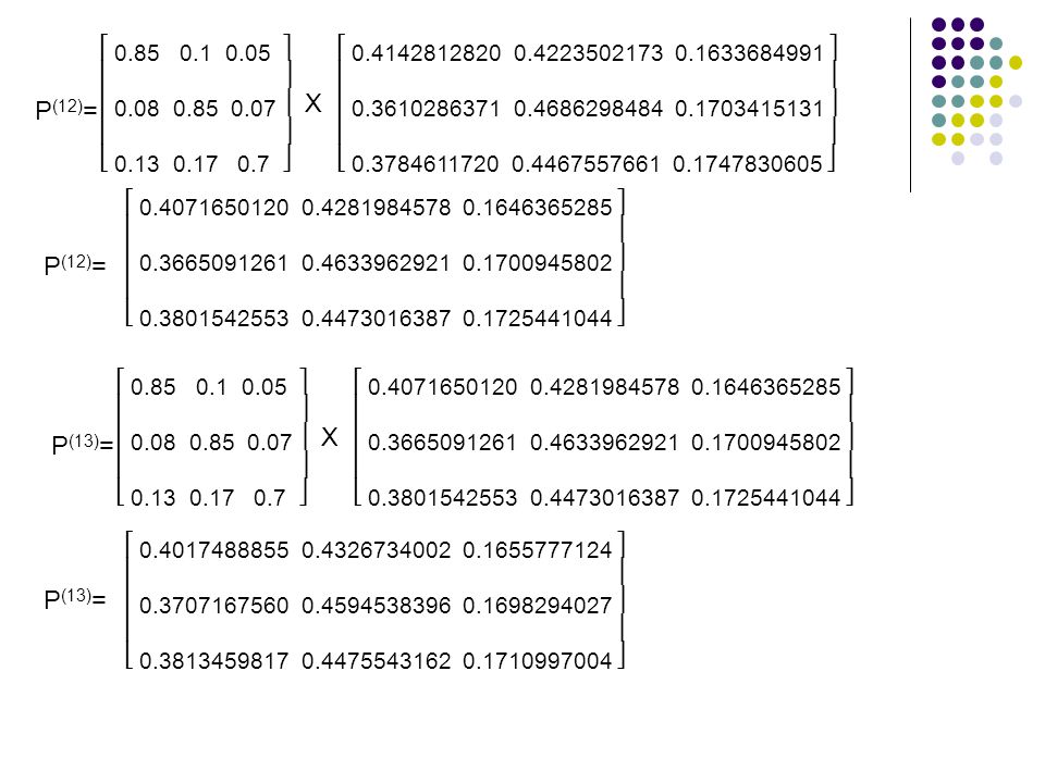 X P(12)= P(12)= X P(13)= P(13)= ⎡ ⎤ ⎢ ⎥