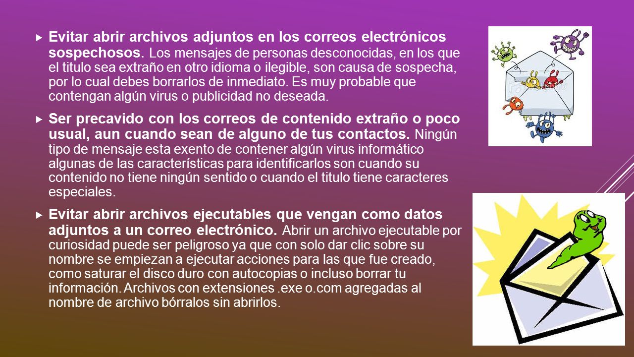 Evitar abrir archivos adjuntos en los correos electrónicos sospechosos