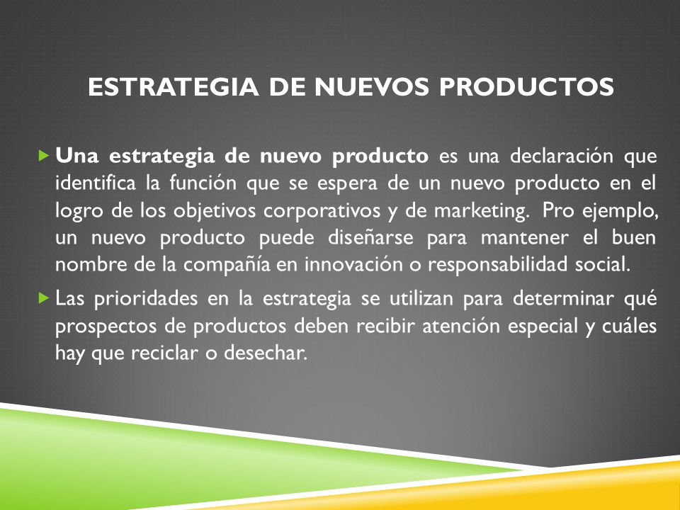ESTRATEGIA DE NUEVOS PRODUCTOS
