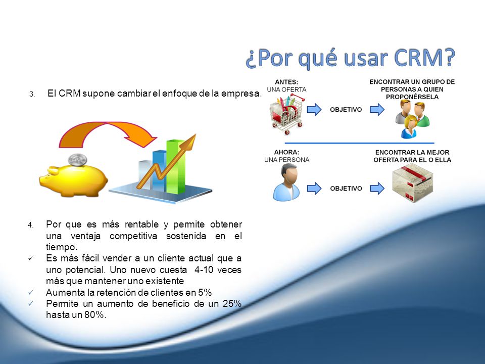 ¿Por qué usar CRM El CRM supone cambiar el enfoque de la empresa.