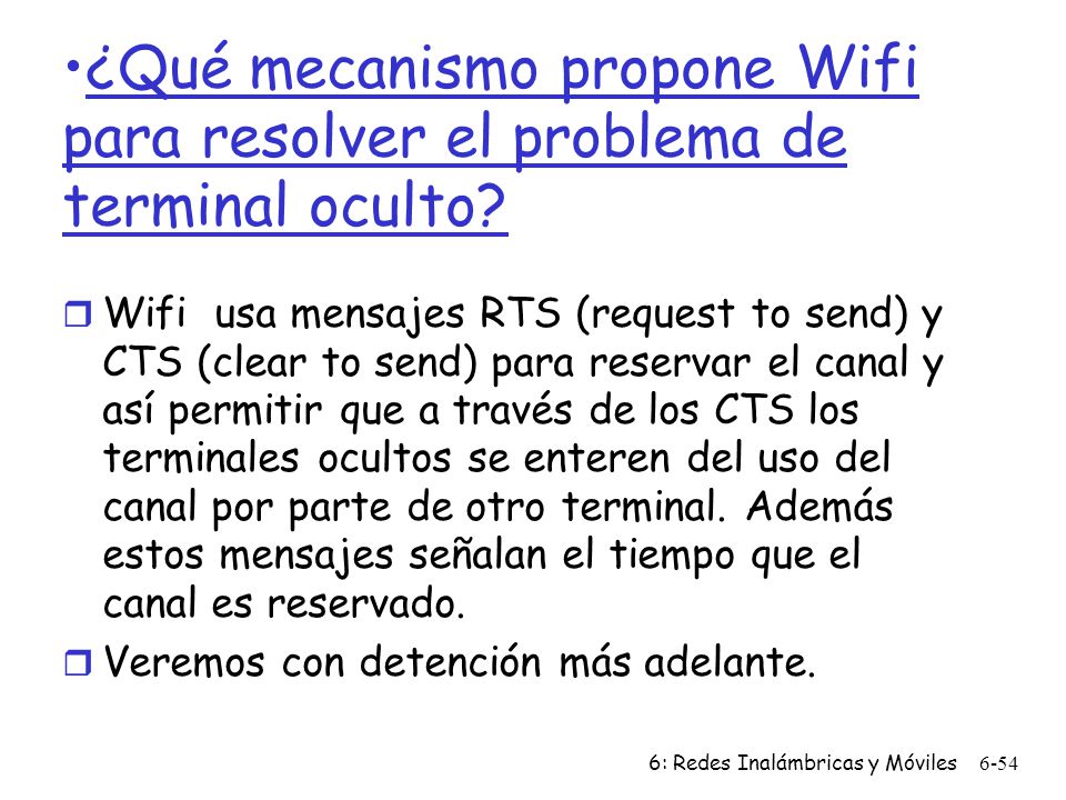 ¿Qué mecanismo propone Wifi para resolver el problema de terminal oculto