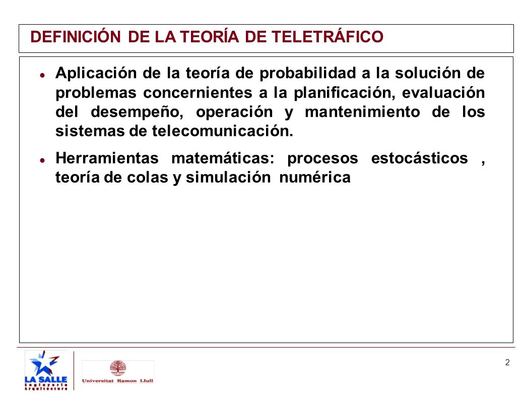 DEFINICIÓN DE LA TEORÍA DE TELETRÁFICO