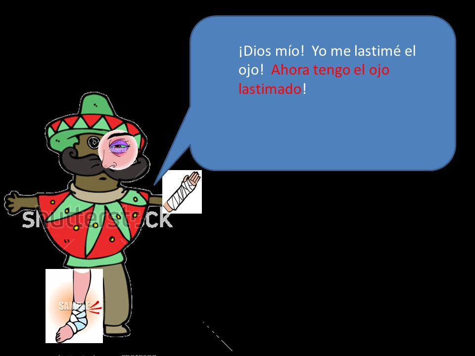 ¡Dios mío! Yo me lastimé el ojo! Ahora tengo el ojo lastimado!