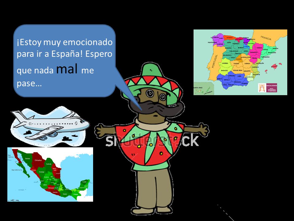 ¡Estoy muy emocionado para ir a España! Espero que nada mal me pase…