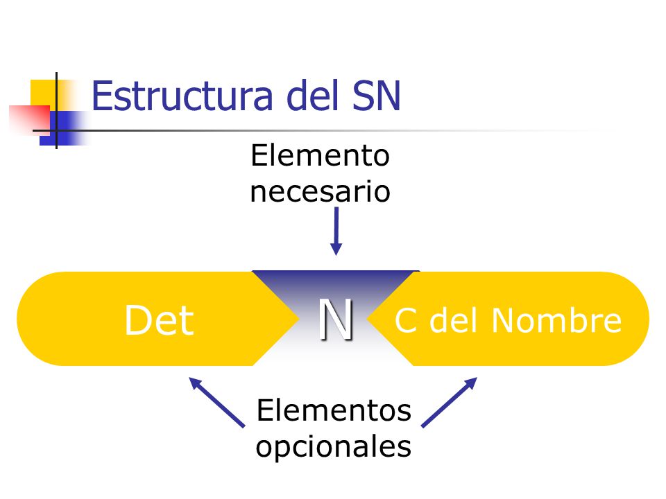 N Estructura del SN Det C del Nombre Elemento necesario