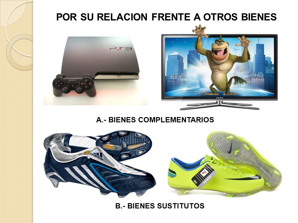POR SU RELACION FRENTE A OTROS BIENES A.- BIENES COMPLEMENTARIOS