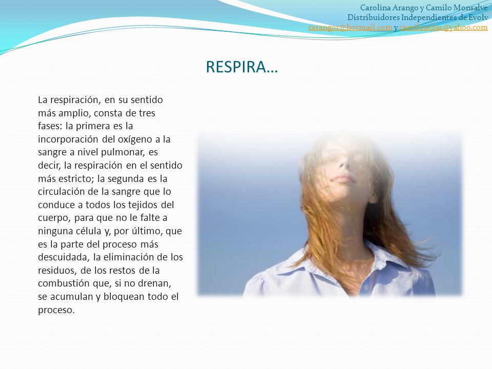 RESPIRA… Carolina Arango y Camilo Monsalve. Distribuidores Independientes de Evolv y