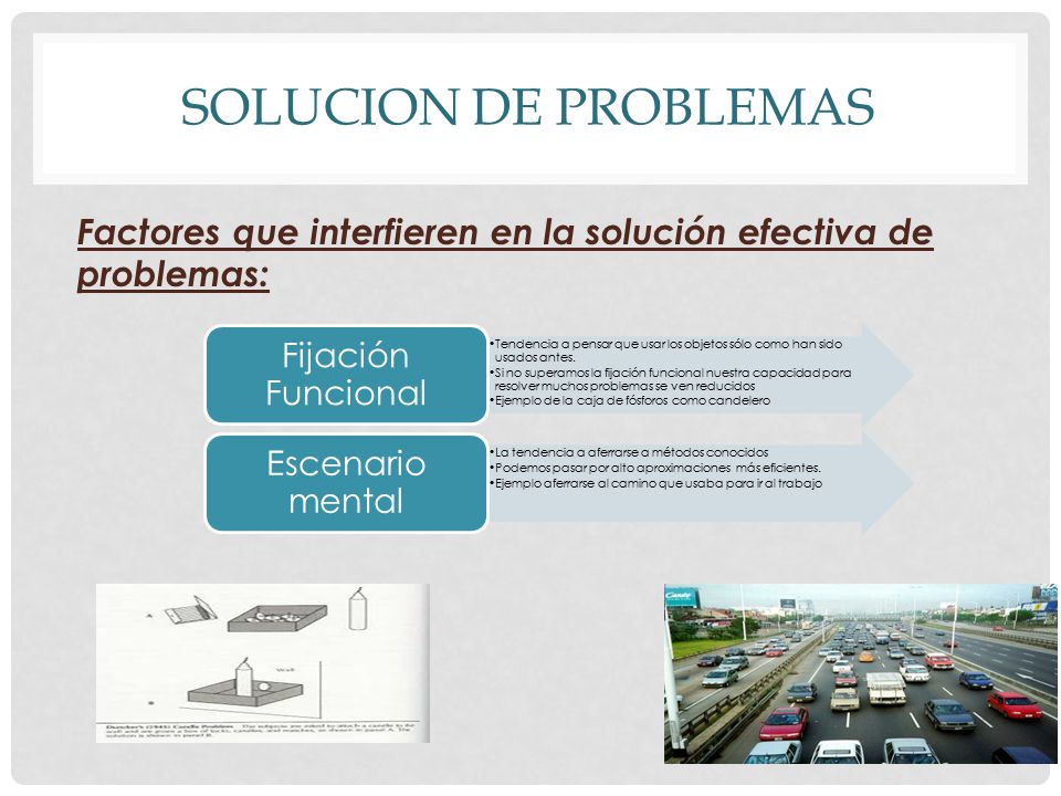 Solucion de problemas Factores que interfieren en la solución efectiva de problemas:
