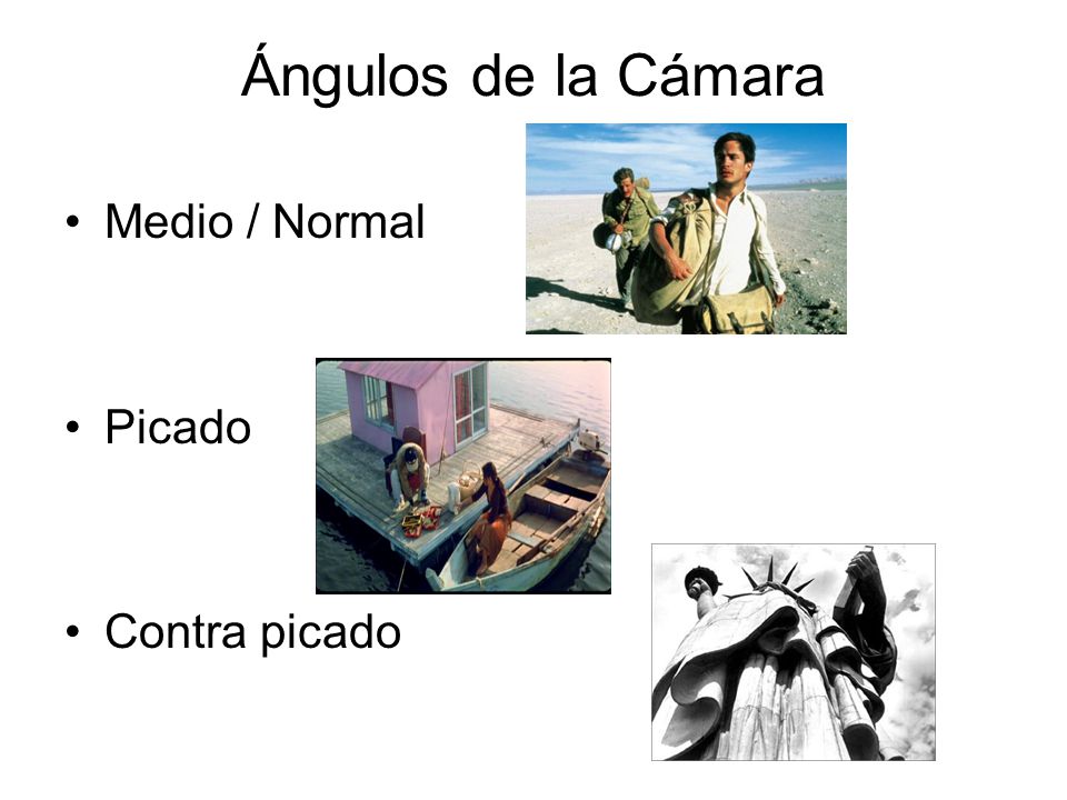 Ángulos de la Cámara Medio / Normal Picado Contra picado