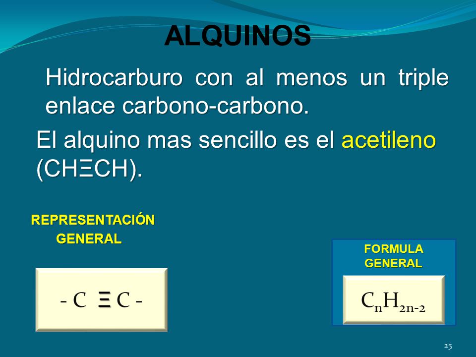ALQUINOS El alquino mas sencillo es el acetileno (CHΞCH). - C Ξ C -