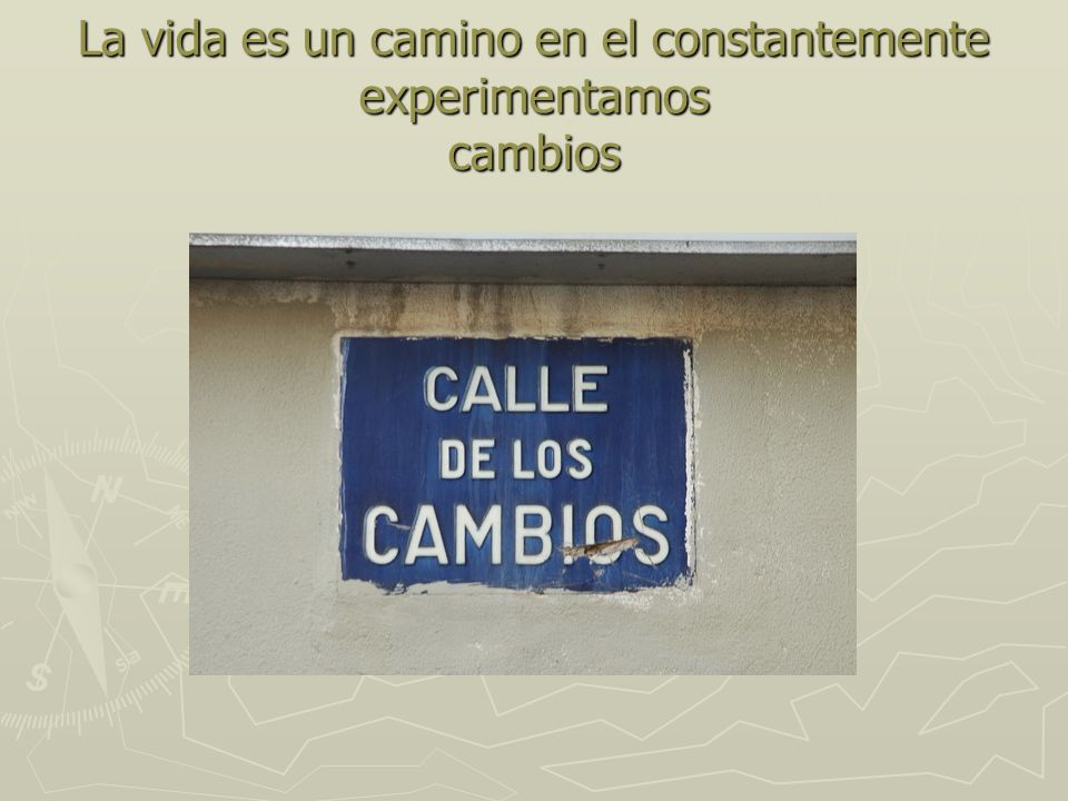 La vida es un camino en el constantemente experimentamos cambios