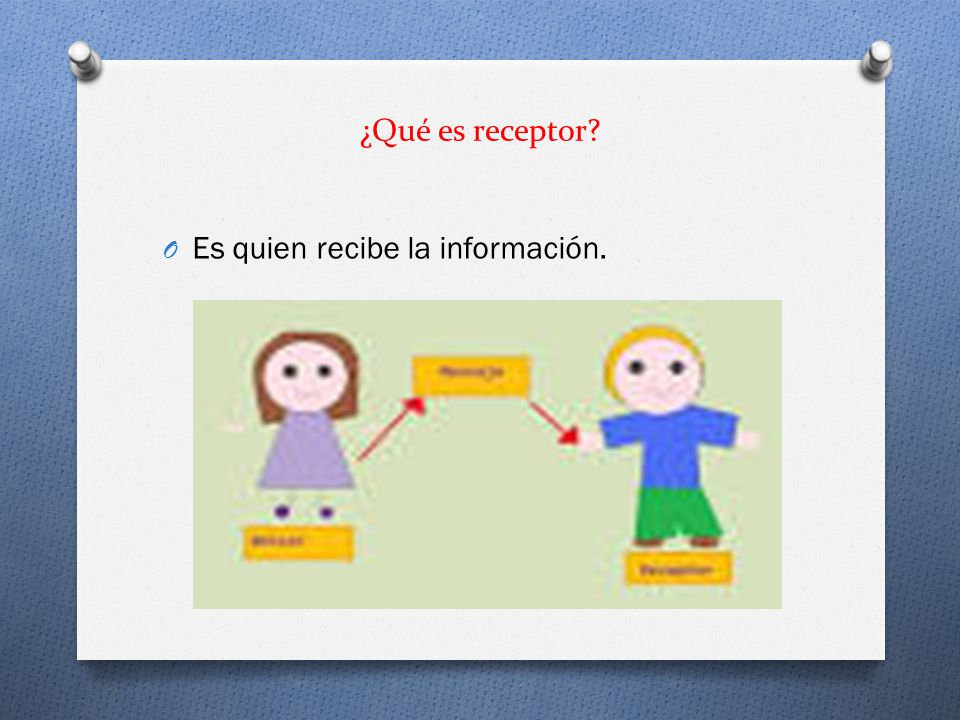 ¿Qué es receptor Es quien recibe la información.