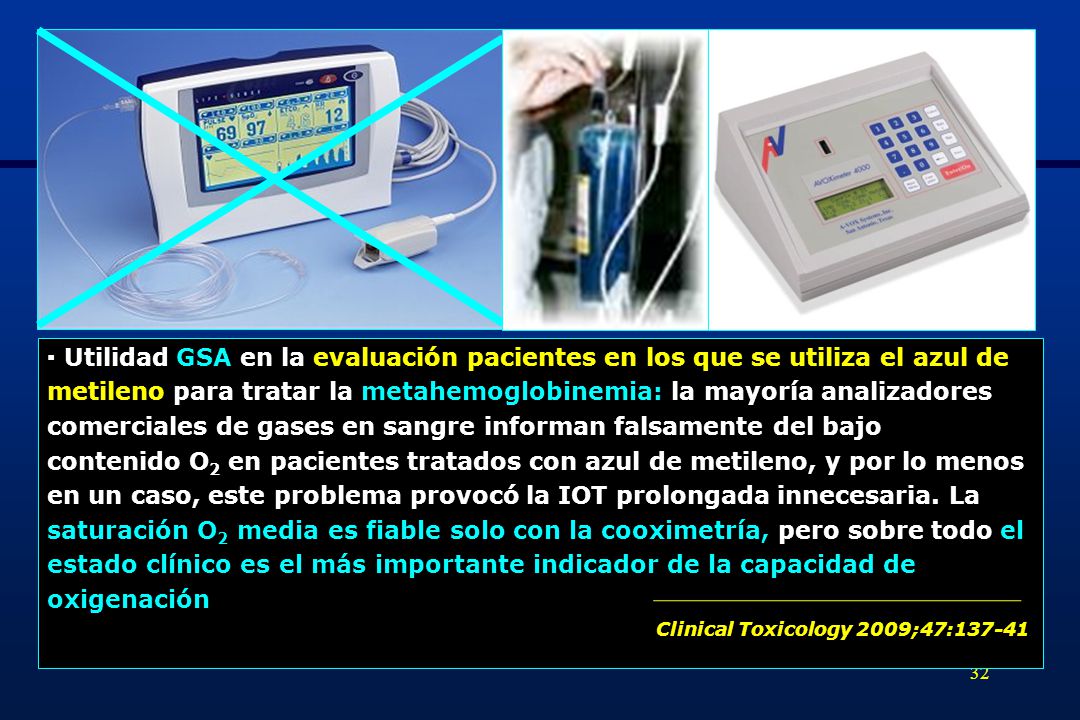 metileno para tratar la metahemoglobinemia: la mayoría analizadores