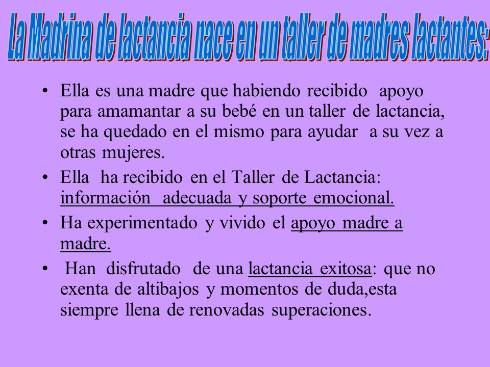 La Madrina de lactancia nace en un taller de madres lactantes:
