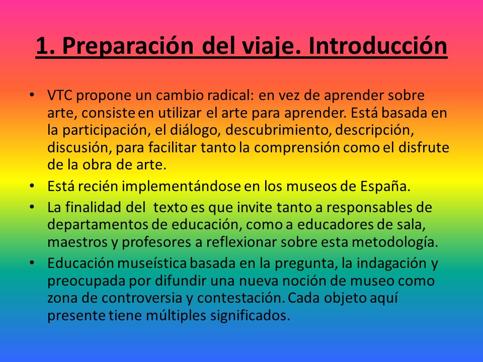 1. Preparación del viaje. Introducción