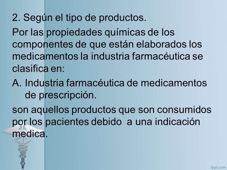 2. Según el tipo de productos.